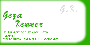 geza kemmer business card